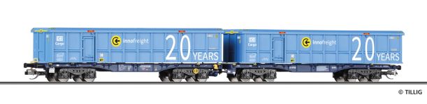 Tillig 15083 - TT - Doppeltragwagen InnoWaggon, VTG, Ep. VI - Set 2